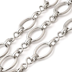 Нержавеющая Сталь Цвет 304 цепи из нержавеющей стали ссылка, несварные, овальные, с катушкой, цвет нержавеющей стали, 19.5x14x2 мм, 5 м / рулон