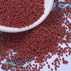 (RR426) Непрозрачный Красный Блеск Миюки круглые бусины рокайль, японский бисер, 11/0, (rr 426) непрозрачный красный блеск, 11/0, 2x1.3 мм, Отверстие : 0.8 мм , около 5500 шт / 50 г