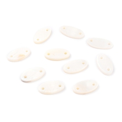 Shell Natural Freshwater Shell Links, Oval, 7.5x13.5x1.5mm, Hole: 1.4mm