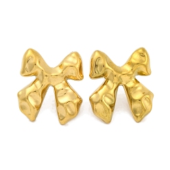 Настоящее золото 18K Ионное покрытие (ip) 304 серьги-гвоздики из нержавеющей стали, бантом, реальный 18 k позолоченный, 23x20 мм