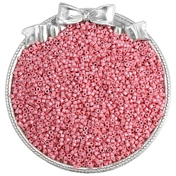 Бледно-фиолетовый Красный Стеклянный бисер непрозрачных цветов, плоско-круглые, бледно-фиолетовый красный, 2 мм, о 1100 шт / комплект