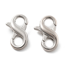 Платина Карабин-лобстеры, латунные, платина, 16x9.5x4.5 мм, отверстие : 4.5x3.5 мм