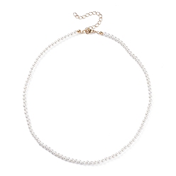 Golden Shell Pearl Beaded Necklaces, with 304 Stainless Steel Lobster Claw Clasps, Golden, 17.3 inch(43.9cm)
