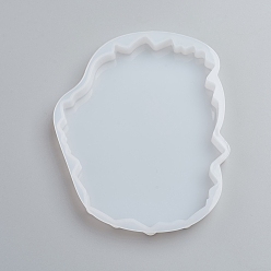 Белый Силиконовые формы для ковриков, формы для литья смолы, для уф-смолы, изготовление ювелирных изделий из эпоксидной смолы, самородки, белые, 126x108x13 мм, Внутренние размеры: 119x94 mm