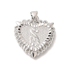 Letter S Стойки обшивки латунные подвески, без кадмия и без свинца, сердце с подвесками в виде буквы az, Письмо с, 24x22x3 мм, отверстие : 5x3.5 мм