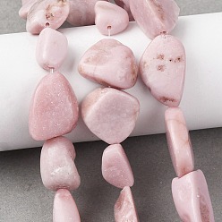 Розовый Опал Натуральный розовый опал бусы пряди, самородки, 16~32x15~28x9~18 мм, отверстие : 0.8 мм, около 16~18 шт / нитка, 14.76'' (37.5 см) ~ 14.96'' (38 см)