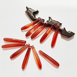 Коричневый Подвески ручной работы в технике лэмпворк своими руками, подвески в форме капли, коричневые, 35x7x6 мм, отверстие : 1 мм