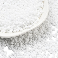 Белый Матовые непрозрачные 12/0 стеклянные бусины, круглые, белые, 2x1~2 мм, отверстие : 0.5 мм, около 30000 шт / упаковка, 440~450 г / мешок