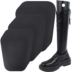 Черный Пластиковые вставки для формовки ботинок, сапоги высокая поддержка, случайные узоры или отсутствие узора, трапециевидные, чёрные, 320~398x255~278x0.6 мм, отверстие : 20 мм, 12 шт / комплект