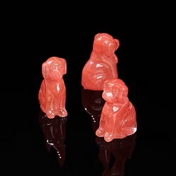 Вишневый Кварц Вишневое из кварцевого стекла украшения дисплей, украшение домашнего офиса, собака, 42 мм