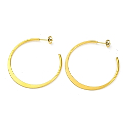 Настоящее золото 18K Ионное покрытие (ip) 304 серьги-кольца из нержавеющей стали, реальный 18 k позолоченный, 47.5x46x2 мм