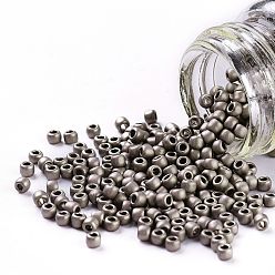 (566) Opaque Metallic Frosted Antique Silver TOHO 11/0 Round Beads, Japanese Seed Beads, Matte Nickel Plating, (566) Opaque Metallic Frosted Antique Silver, 2.2mm, Hole: 0.8mm, about 50000pcs/pound