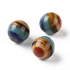 Смешанные камни 7 украшения для дома из натуральных драгоценных камней чакры, круглые, 20x21 мм