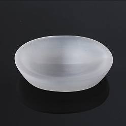 Oval Украшения для скульптур из натурального селенита, для домашнего офисного стола, овальные, 95x72 мм