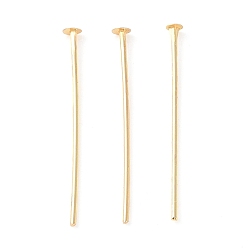 Настоящее золото 18K Латунные шпильки с плоской головкой, реальный 18 k позолоченный, 24x0.6 мм, Руководитель: 2 mm