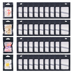 Черный 160 шт. пластиковые пакеты с застежкой-молнией «инь-ян» и видимым окошком, прямоугольные, чёрные, 9.7x5.9x0.15 см, односторонняя толщина: 3.1 мил(0.08мм)