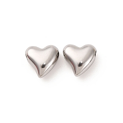 Сердце 304 из нержавеющей стали бусы, сердце, 7.5x7.5x4 мм, отверстие : 1.6 мм