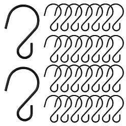 Черный 90шт. железные S-образные крючки, чёрные, 27x16.5x1.2 мм