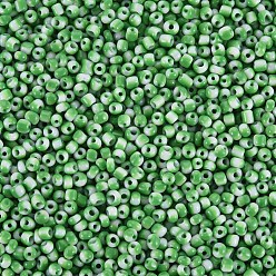 Sea Green 8/0 Glass Seed Beads, Opaque Colours Seep, Sea Green, 3mm, hole:1mm