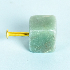 Green Aventurine Green Aventurine Drawer Knobs, Drawer Pulls Handle, Iron Screw, for Home, Cabinet, Cupboard and Dresser, 20~30mm