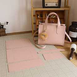 Pink Набор сумок через плечо своими руками, включая материалы сумки из искусственной кожи, прямоугольные, розовые, 200x250x110 мм