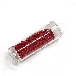 Красный Непрозрачные 8/0 стеклянные бусины, круглые, красные, 8/0, 3.5~4x3 мм, Около 300 шт / 10 г