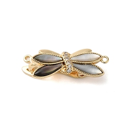 Настоящее золото 18K Латунное микропейв, прозрачный кубический цирконий, складные застежки, без кадмия, без никеля и без свинца, с ушком оболочкой, бабочка, реальный 18 k позолоченный, 34 мм, отверстие : 1.2 мм