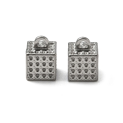 Нержавеющая Сталь Цвет 304 Настройки горный хрусталь из нержавеющей стали кулон, кубические, без никеля , цвет нержавеющей стали, пригодный для стразов 1 мм, 10x7x7 мм, отверстие : 1.6 мм