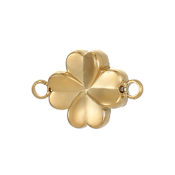 Настоящее золото 14K 304 подвески из нержавеющей стали, клевер, ионное покрытие (ip), реальный 14 k позолоченный, 10x14 мм