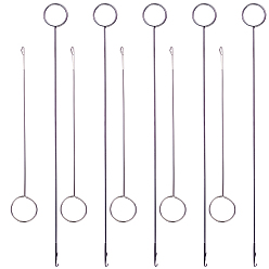 Stainless Steel Color Stainless Steel Sewing Loop Turner Hook, with Latch, for Fabric Straps, Handmade Sewing Tools DIY Knitting Accessories, Stainless Steel Color, 177.5x27.5x1.5mm, 265x25x1.5mm, 10pcs/set