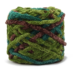 Светло-зеленый Коричневый Мягкая полиэфирная пряжа для вязания крючком, толстая пряжа для шарфа, пакет, изготовление подушек, сегмент окрашенный, оливковый, 7 мм, около 43.74 ярдов (40 м) / моток