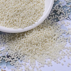 (RR440) Непрозрачный Перламутровый Блеск слоновой кости Миюки круглые бусины рокайль, японский бисер, 11/0, (rr 440) непрозрачный жемчужный блеск цвета слоновой кости, 11/0, 2x1.3 мм, Отверстие : 0.8 мм , около 5500 шт / 50 г