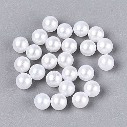 Белый ABS имитация жемчужные бусины акриловые, без отверстия , круглые, белые, 4 мм, Около 12500 шт / 500 г