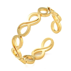Золотой 304 регулируемые открытые кольца из нержавеющей стали, бесконечный символ, золотые, 4.5 мм, внутренний диаметр: 18 мм