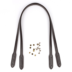 Coconut Brown Imitation Leather Bag Strap, with Rivets, for Bag Replacement Accessories, Coconut Brown, 72x1.3x0.3cm