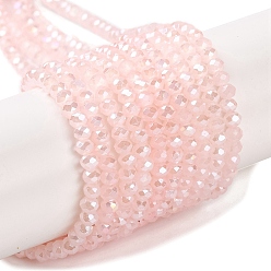 Лавандовый румянец Запекание гальванических нитей стеклянных бусин, AB цвет, граненые, рондель, лавандовый румянец, 4x3 мм, отверстие : 1 мм, около 105~110 шт / нитка, 38~39 см