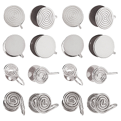 Нержавеющая Сталь Цвет 16 шт. 4 стили латунь и 304 нержавеющая сталь серьги-манжеты, цвет нержавеющей стали, 13~16 мм, 4 шт / стиль