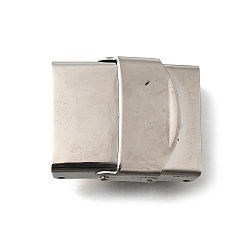 Нержавеющая Сталь Цвет Устойчивый к потускнению прямоугольник 201 застежки для часового ремешка из нержавеющей стали, цвет нержавеющей стали, 25x22x7 мм, отверстие : 3x18 мм