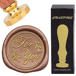 Слово Набор сургучной печати, золотистый тон сургучной печати цельная латунная головка, с деревянной ручкой в стиле ретро, для конвертов приглашений, подарочная карта, слово, 83x22 мм, штампы: 30x14.5 мм