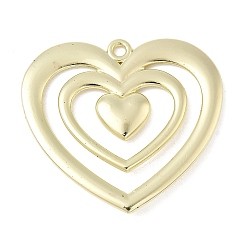 Золотой Подвески из сплава , формы сердца, стойки покрытие, золотые, 32x35x3.5 мм, отверстие : 2 мм