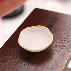 Шестиугольник Миниатюрные украшения из смолы в форме блюда, аксессуары для домашнего кукольного домика с микро-ландшафтом, притворяясь опорными украшениями, шестиугольник, 22x8 мм