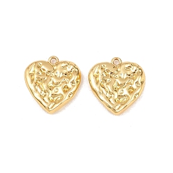 Настоящее золото 18K Латунные подвески, сердце прелести, реальный 18 k позолоченный, 18x17x4 мм, отверстие : 1.5 мм