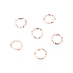 Rose Gold 304 Stainless Steel Open Jump Rings, Rose Gold, 22 Gauge, 4x0.6mm, Inner Diameter: 3mm