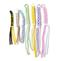 (52) Непрозрачная лаванда Подвесные украшения из плетеного нейлонового шнура, с литыми пружинными кольцами, для украшения сумки, разноцветные, 215~325x17~19x12~14 мм