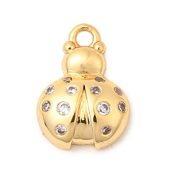 Коровка Латунные микро проложить кубического циркония прелести, без никеля , реальный 18 k позолоченный, коровка, 11x8x2.5 мм, отверстие : 1.2 мм