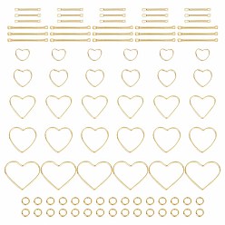 Настоящее золото 18K Набор для поиска поделок для изготовления ювелирных изделий, включая латунные соединительные кольца, соединители и перемычки, реальный 18 k позолоченный, 90 шт / коробка