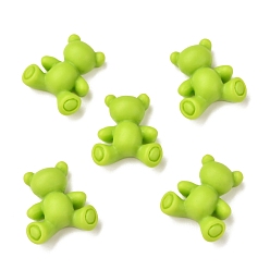 Pelouse Verte Cabochons en résine opaque, ours, pelouse verte, 14.5x13.5x5mm