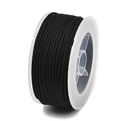 Black Round Nylon Braided Cord, for Jewelry Beading Making, Black, 1.8mm, about 18.59 Yards(17m)/Roll