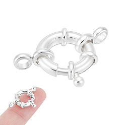 Серебро 1pc 925 большие пружинные застежки из стерлингового серебра, серебряные, 12 мм, 1 шт / комплект