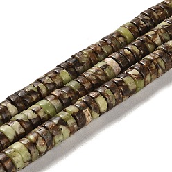 Змеевик Синтетические серпантин бусы пряди, окрашенные, диск, Heishi бусы, 8x3 мм, отверстие : 1.2 мм, около 118 шт / нитка, 16.06 дюйм (40.8 см)